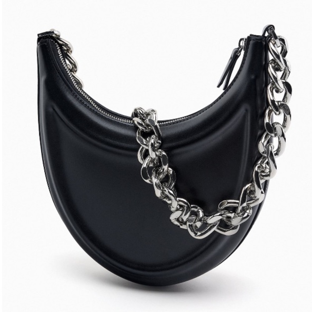 EUC Zara Half Moon Chain Strap Shoulder Bag - Picture 4 of 12